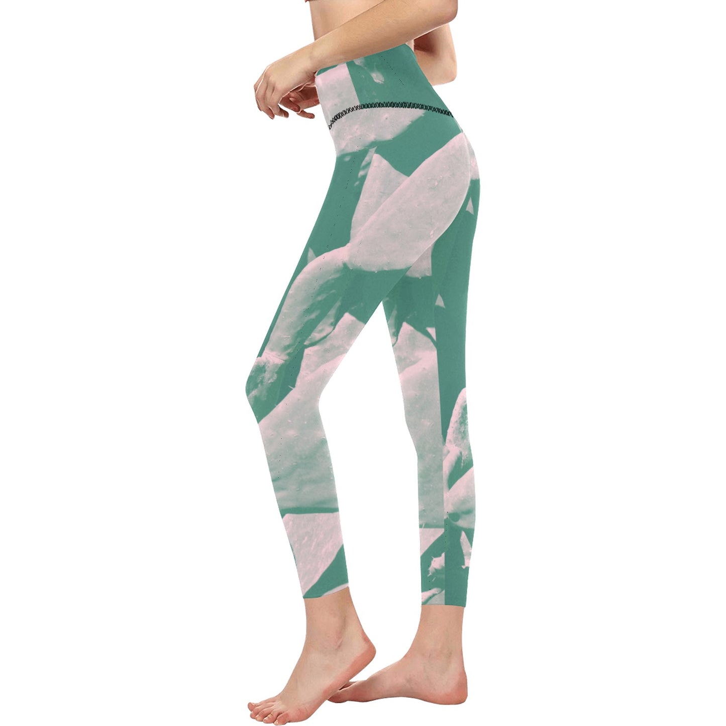 Green Paste High-Waisted Leggings