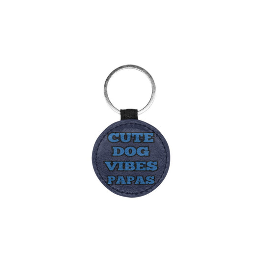 Cute Dog Vibes Round Pet ID Tag Choose Your Design