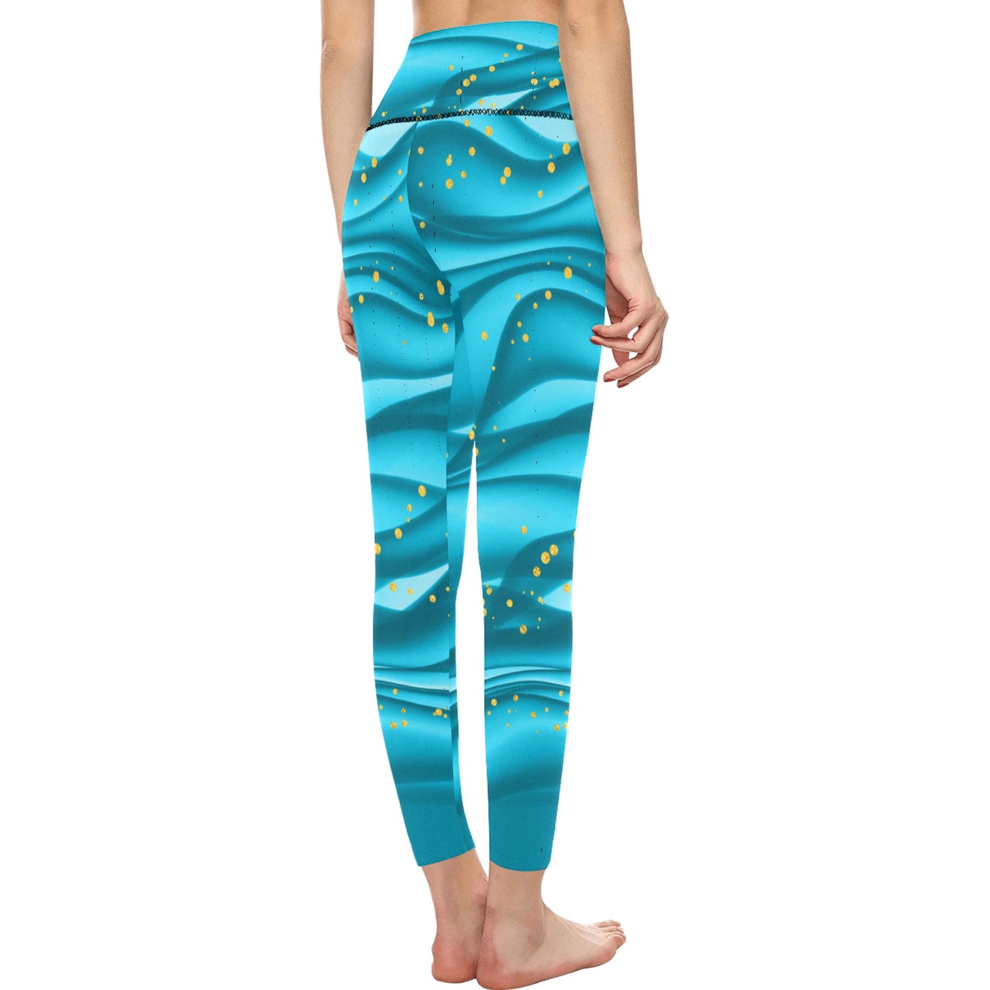 Water Waves High-Waisted Leggings