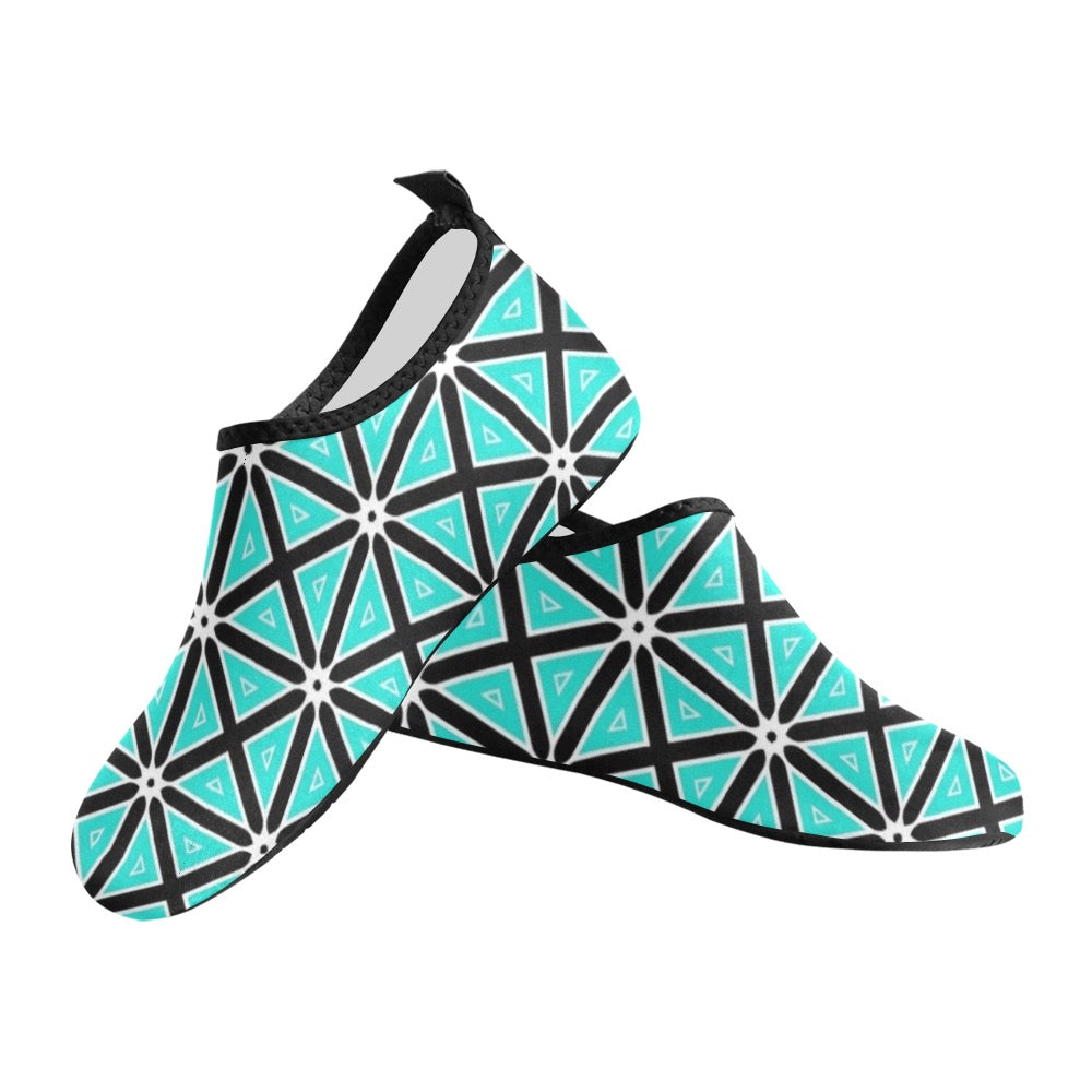 Teal Boxes Kids' Slip-On Water Shoes