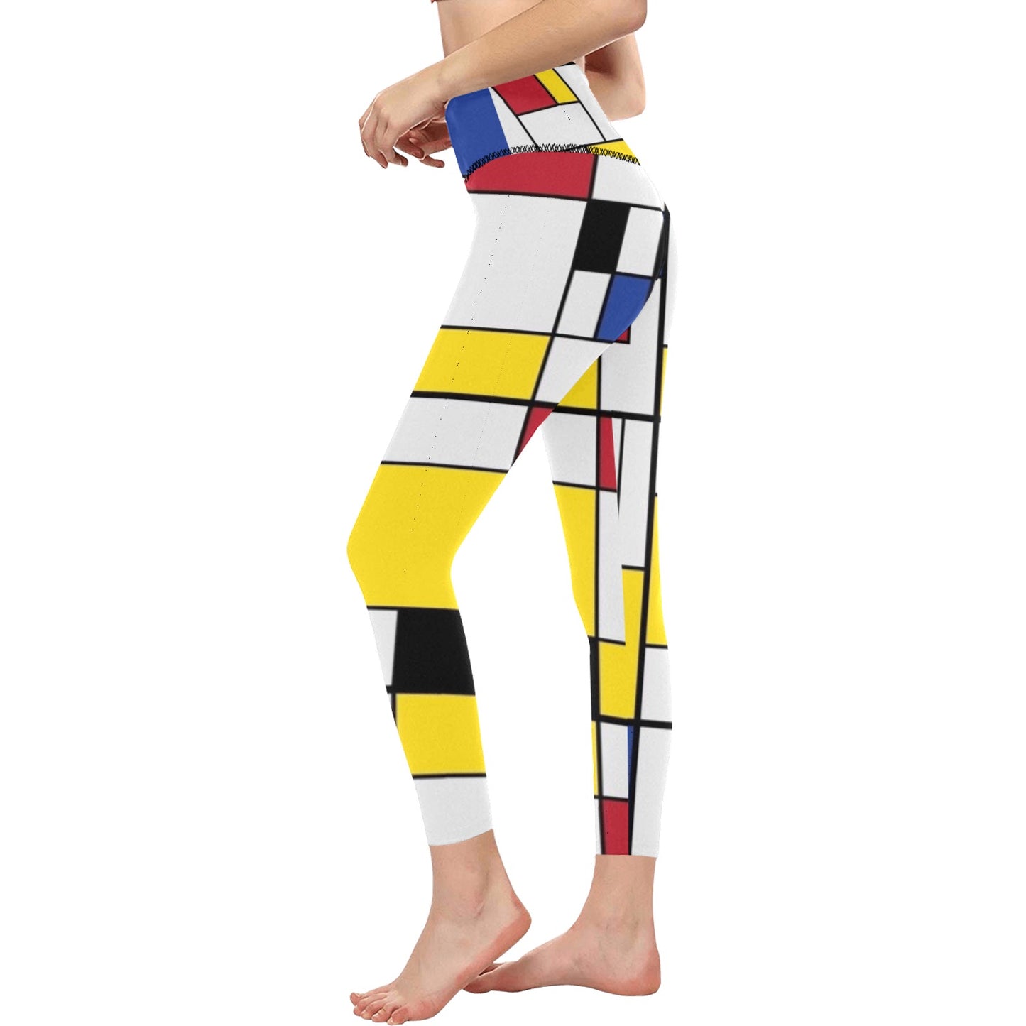 Colorful Tiles High-Waisted Leggings