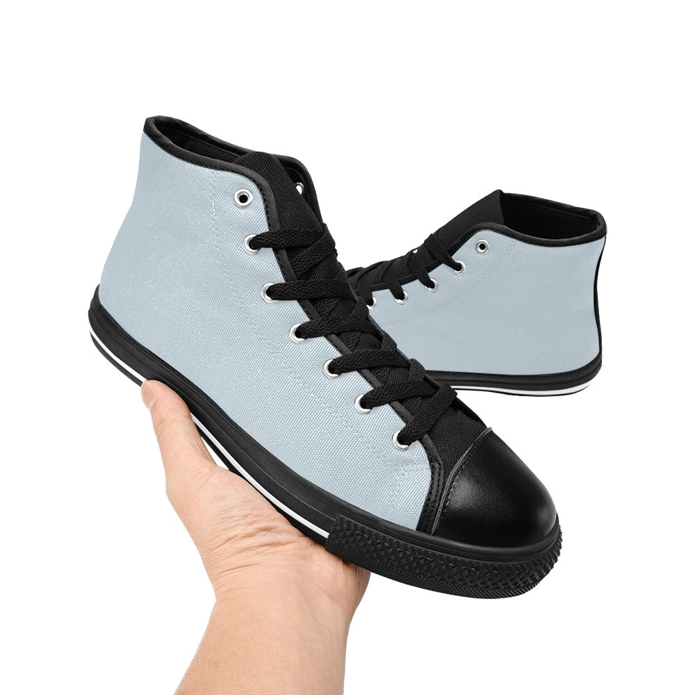 Light Blue Men's High Top Canvas Shoes
