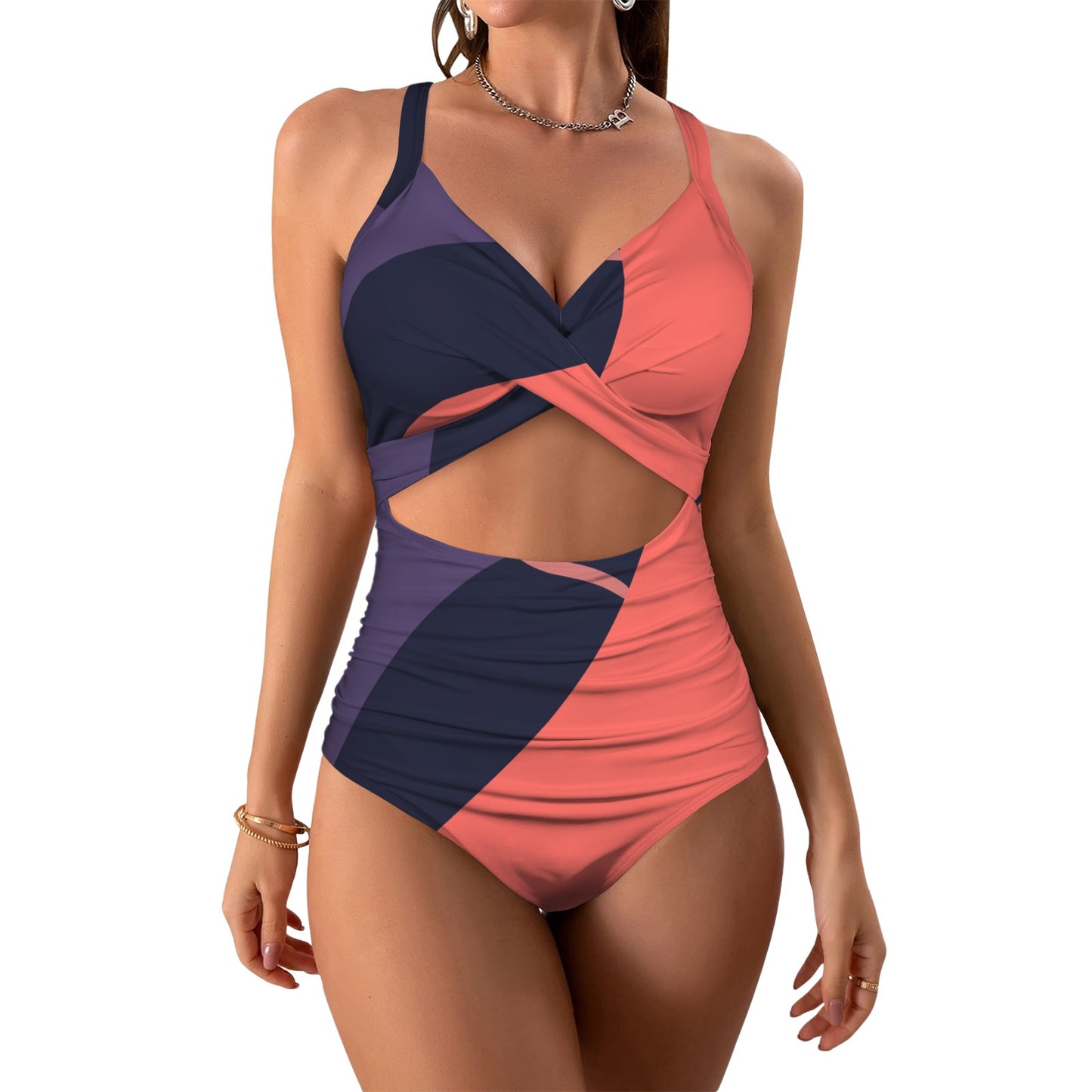 Orange You Women's Twist Front Tie Back Swimsuit