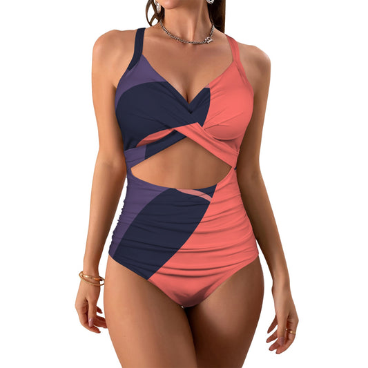 Orange You Women's Twist Front Tie Back Swimsuit