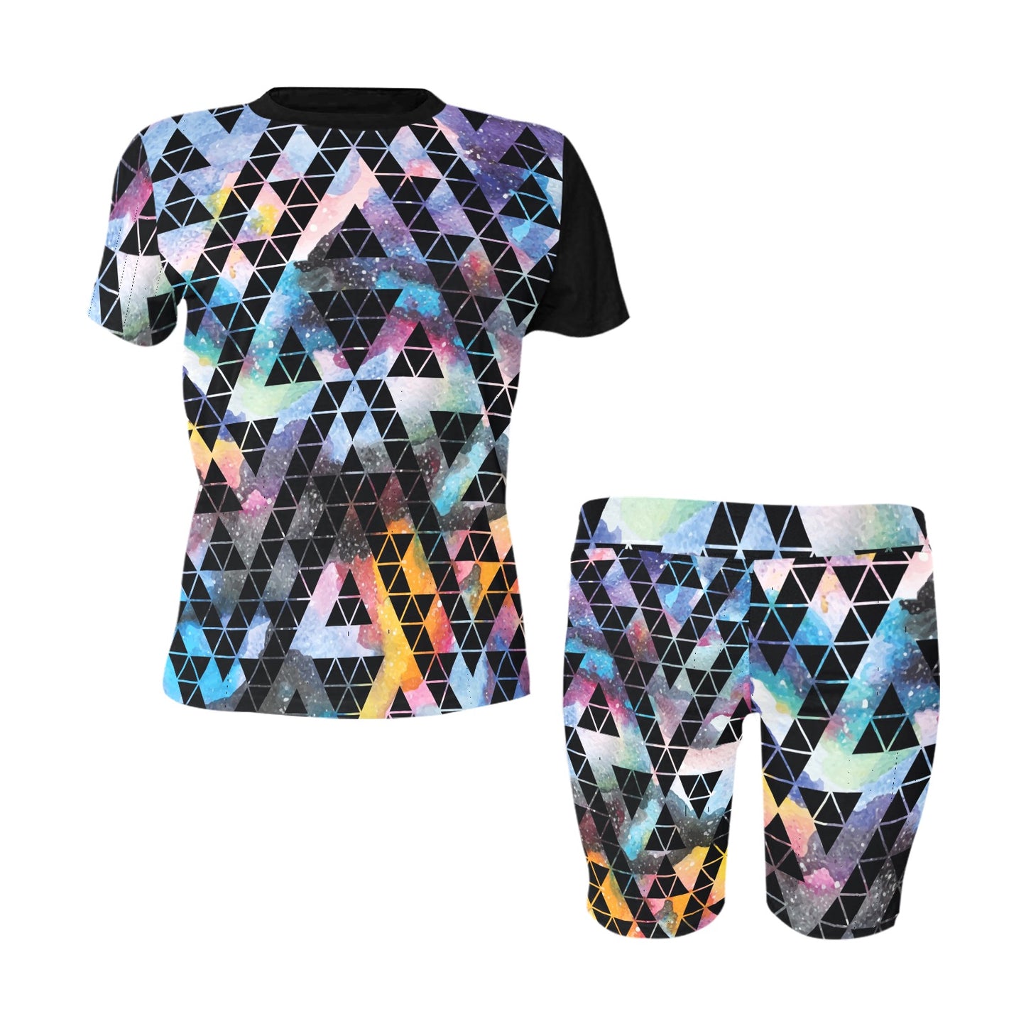 Galaxy Tribal Aztec Women's Short Yoga Set