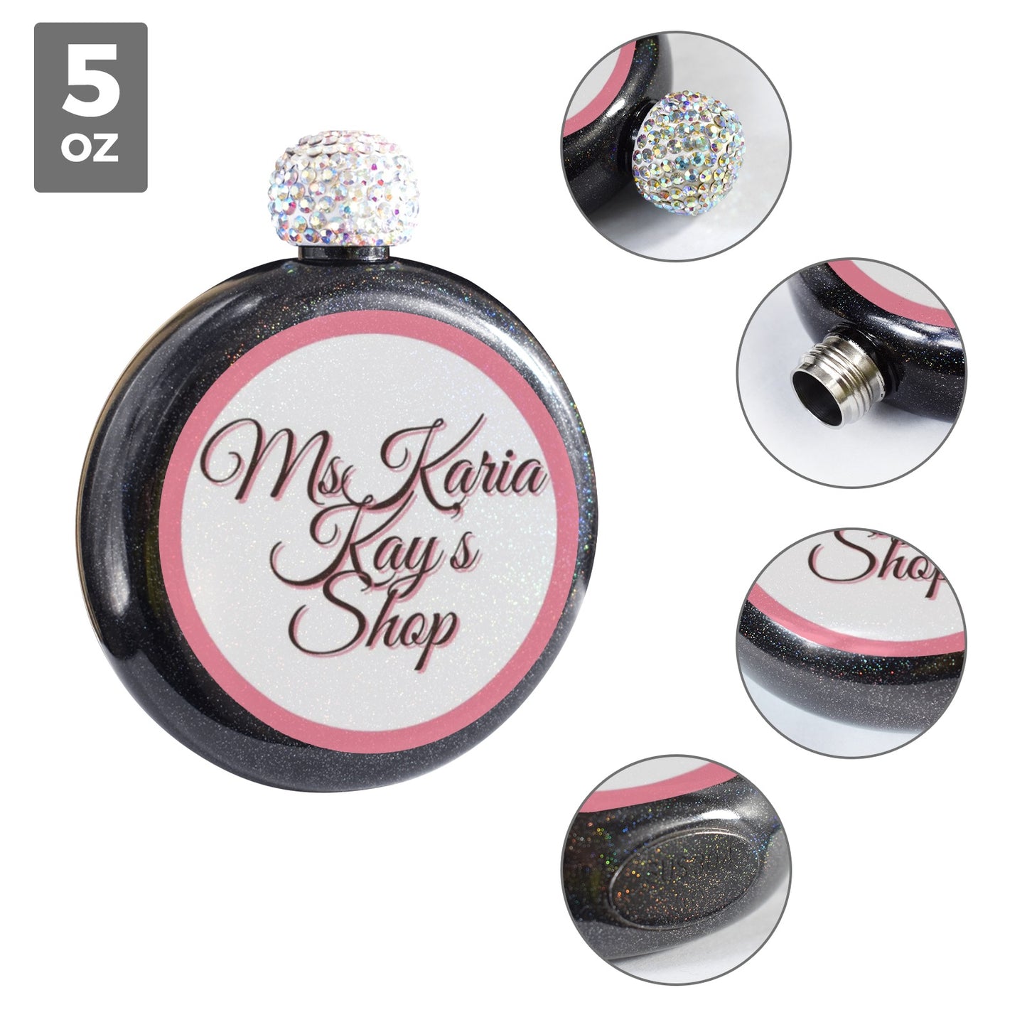 MsKaria Kay’s Shop 5oz Round Hip Flask