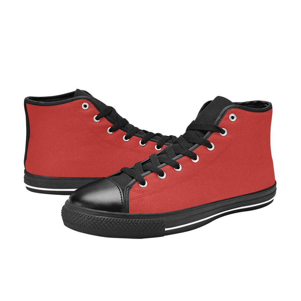 Red Men's High Top Canvas Shoes