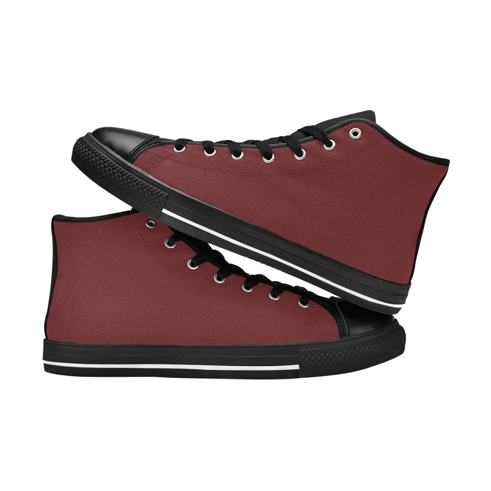 Burgundy Men's High Top Shoes