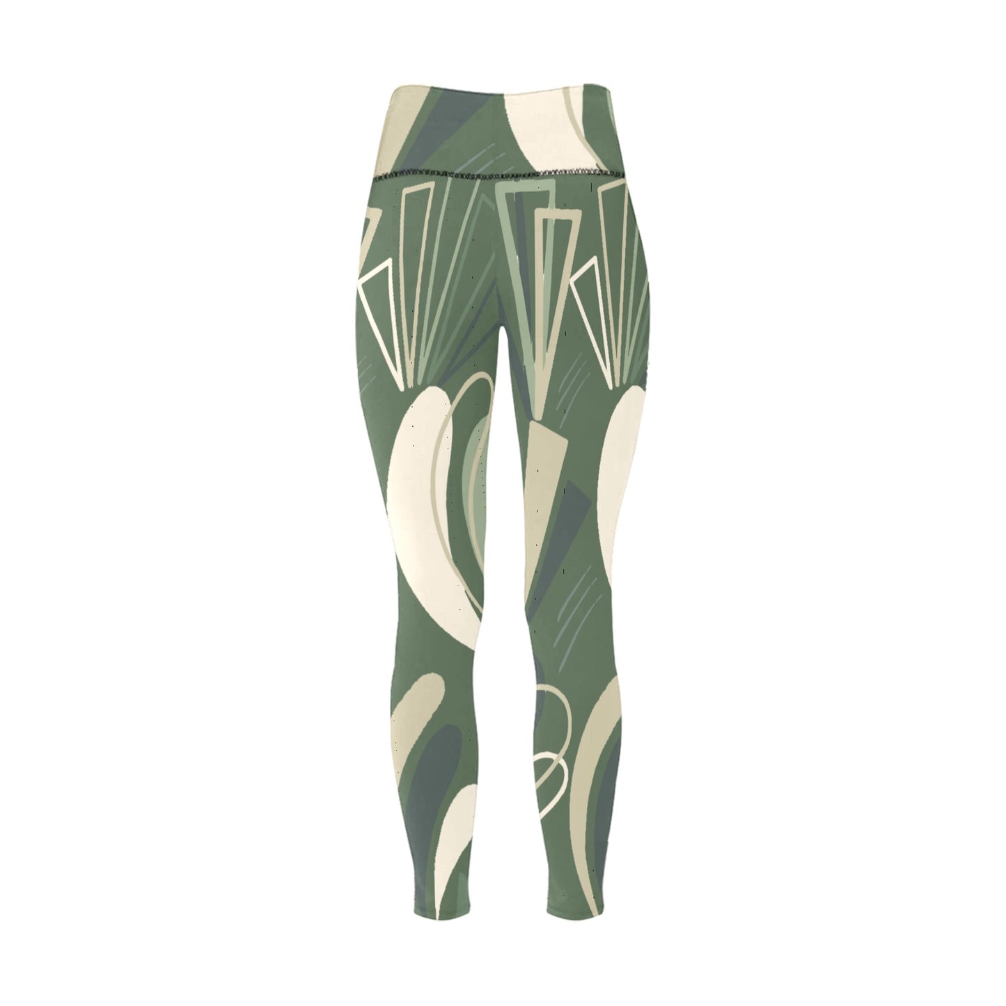 Green Angles High-Waisted Leggings