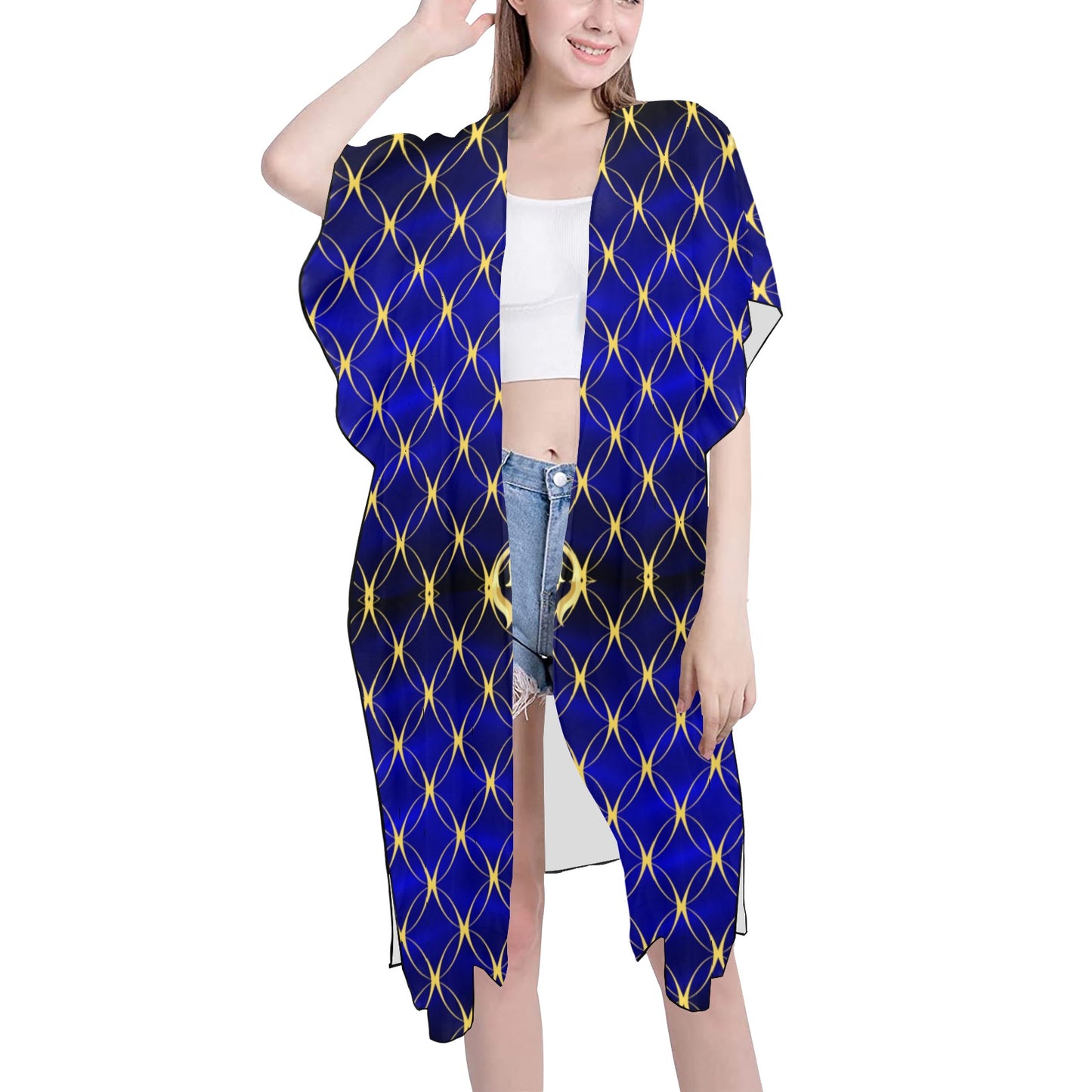 Royal Blue Fashion Chiffon Cover Ups