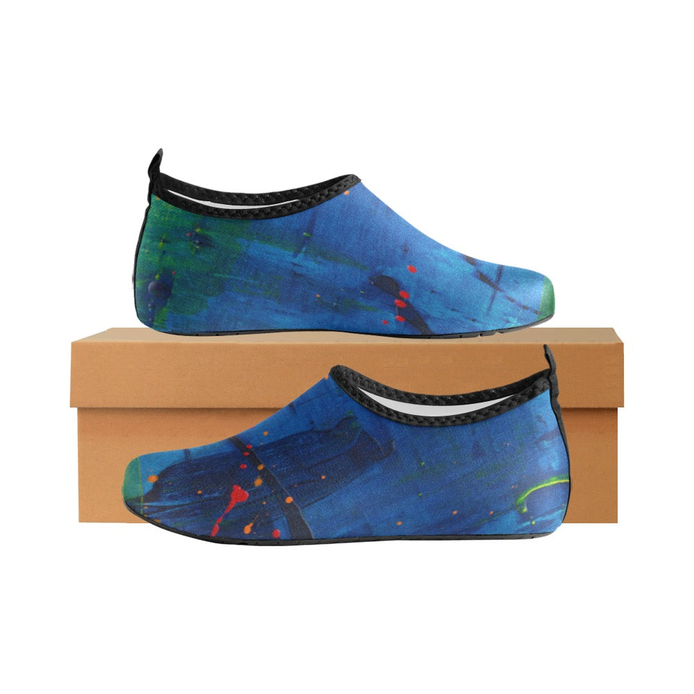 Blue Canvas Women's Slip-On Water Shoes