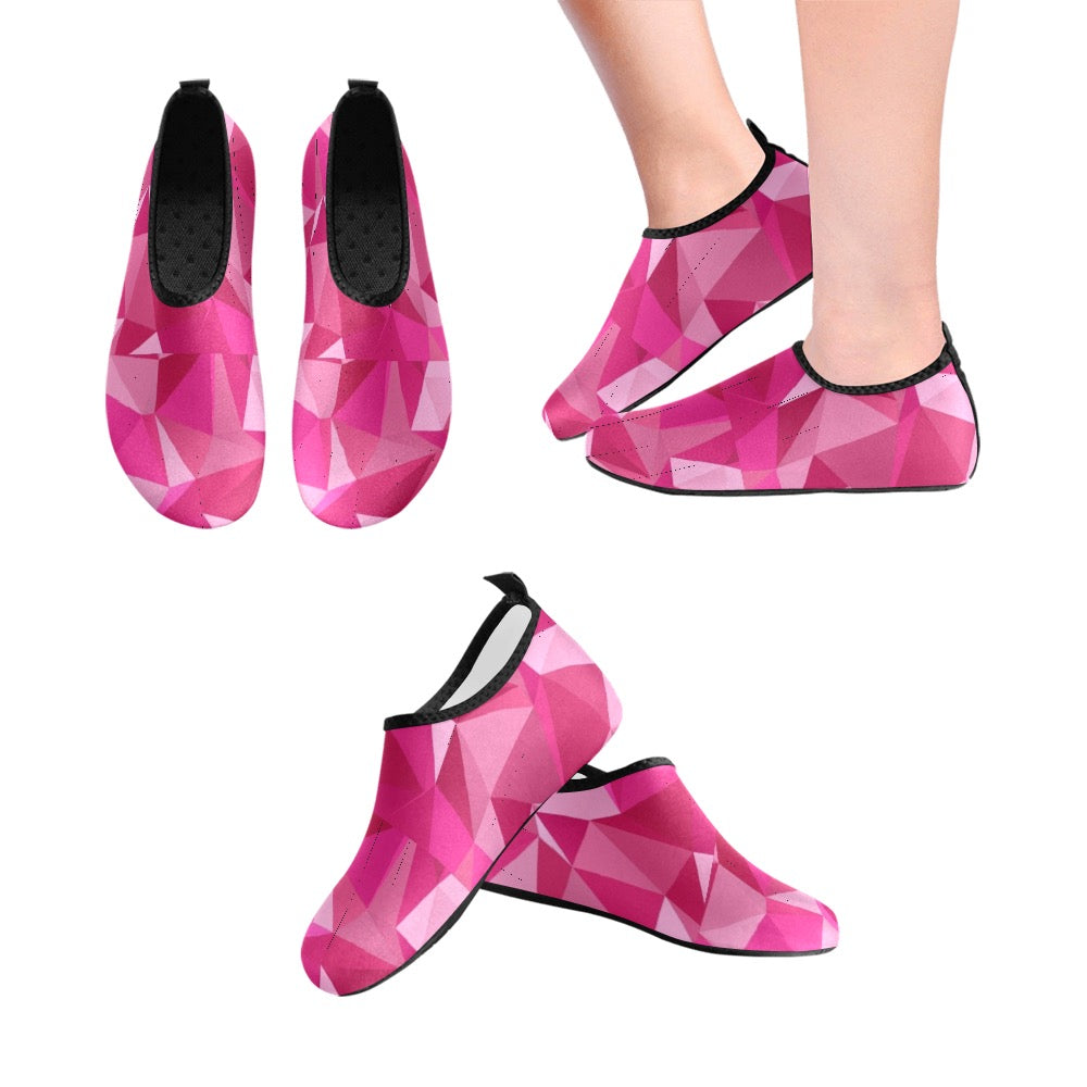 Pink Geometrics Kids' Slip-On Water Shoes