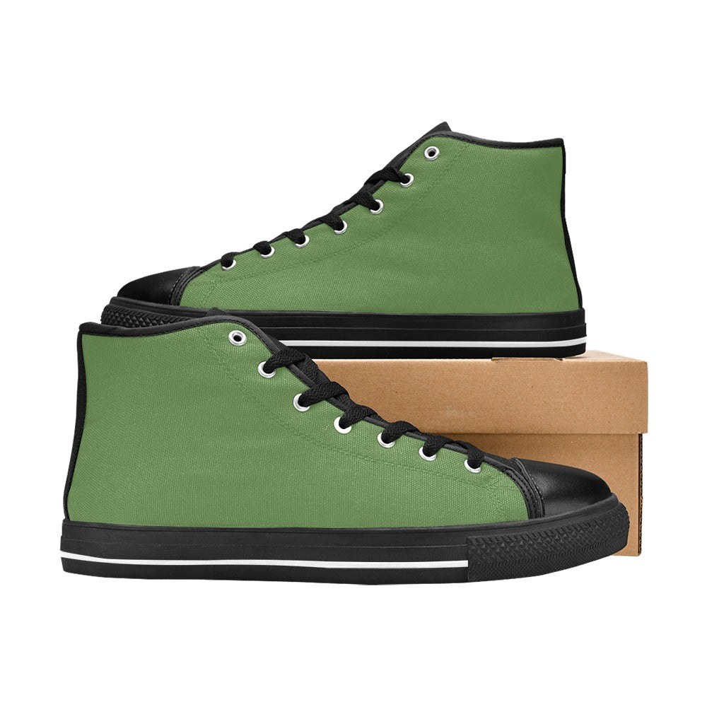 Green Men's High Top Canvas Shoes