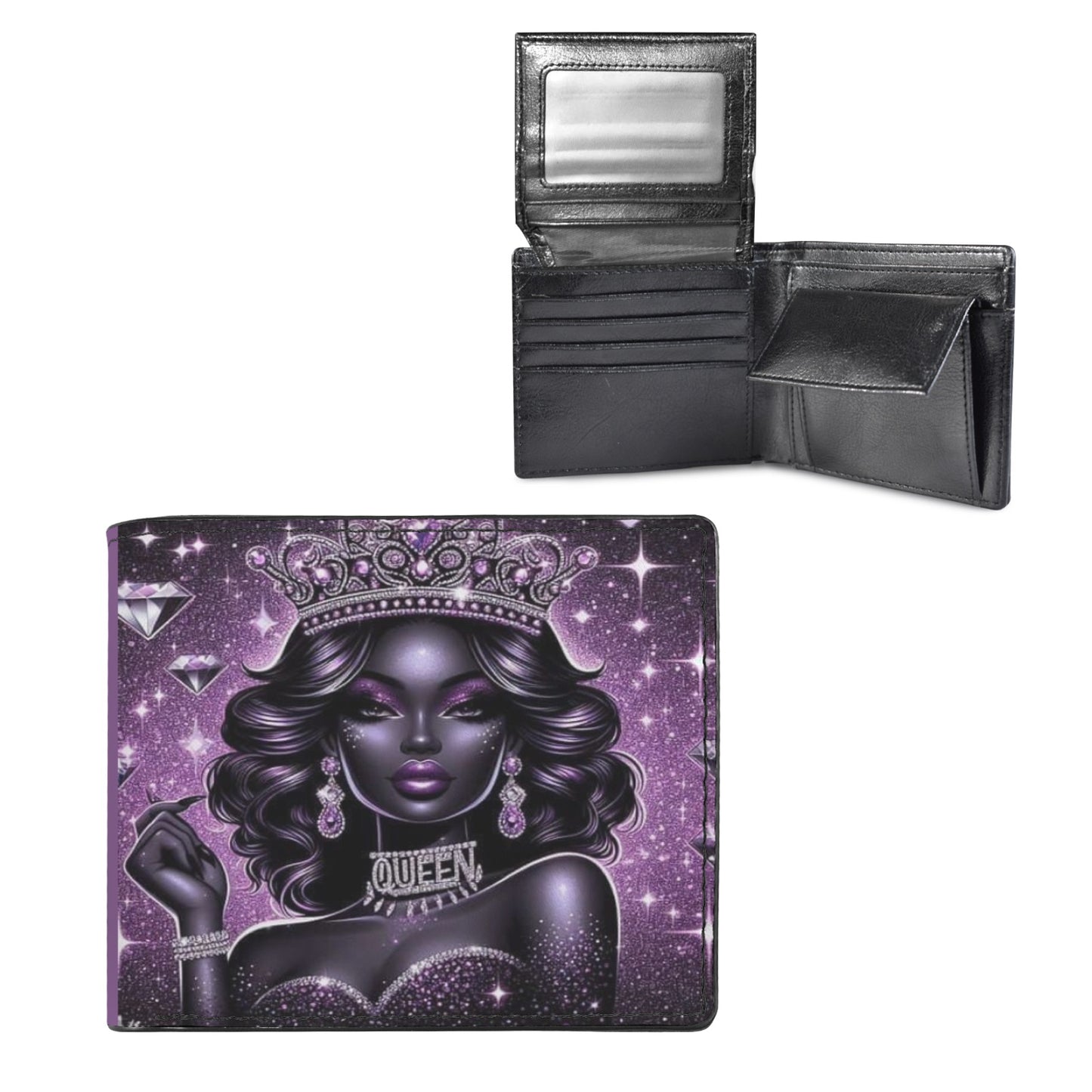 Purple Queen Bifold Wallet with Multi Slots