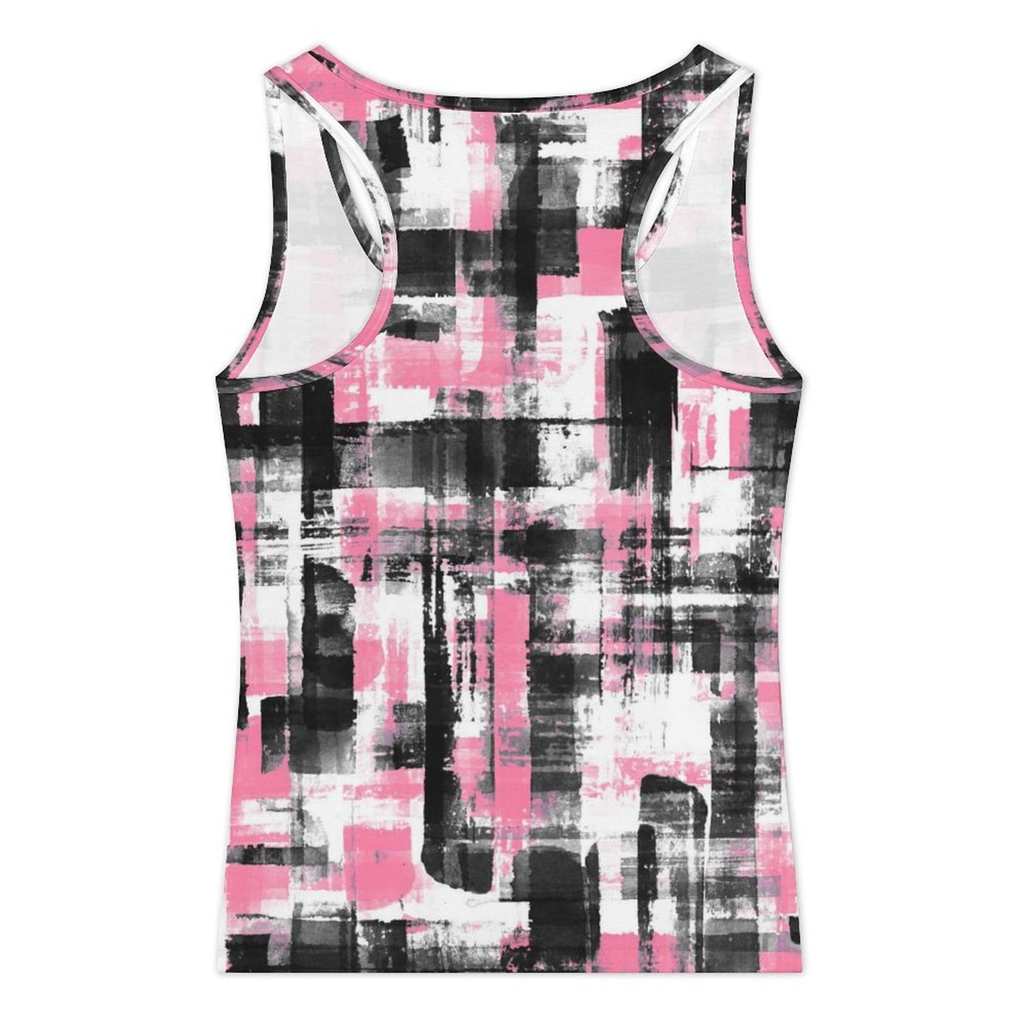 Black, Pink and White Basic Women's Tank Top