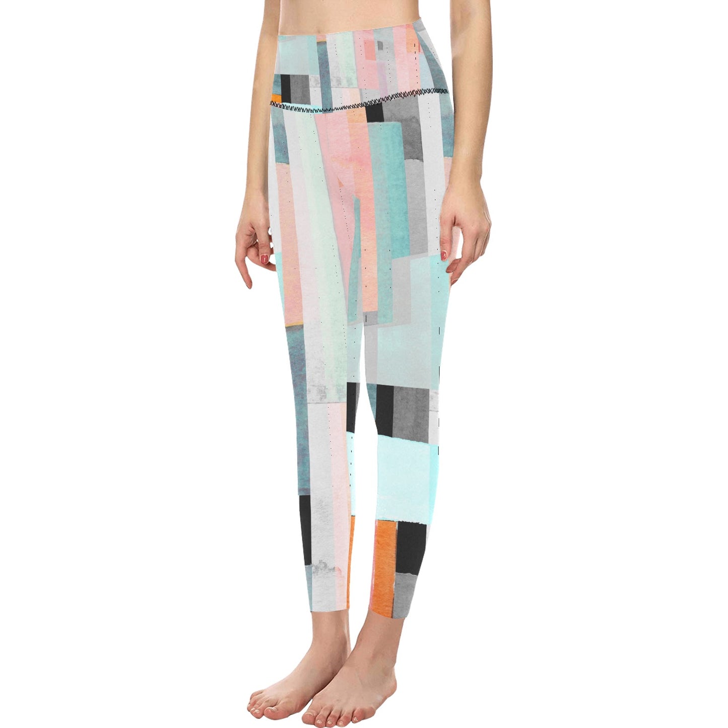 Abstract Geometric High-Waisted Leggings