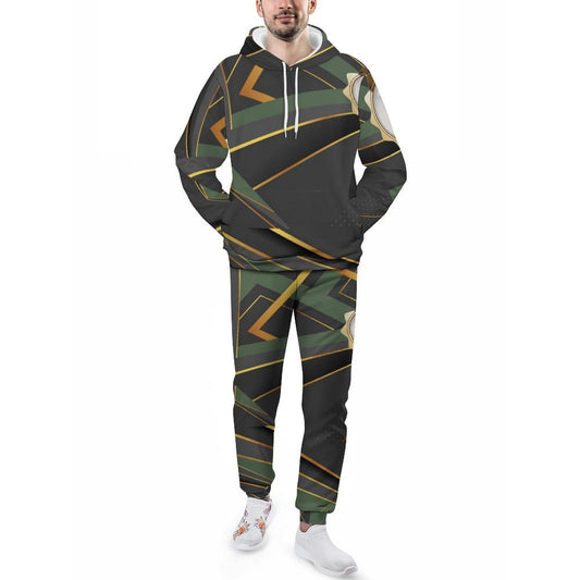 Green Abstract Sweater Tracksuit