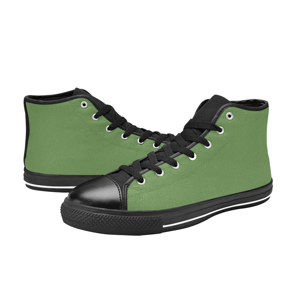 Green Men's High Top Canvas Shoes