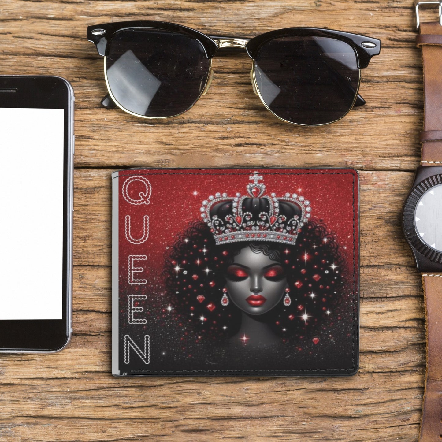 Red Queen Bifold Wallet with Multi Slots