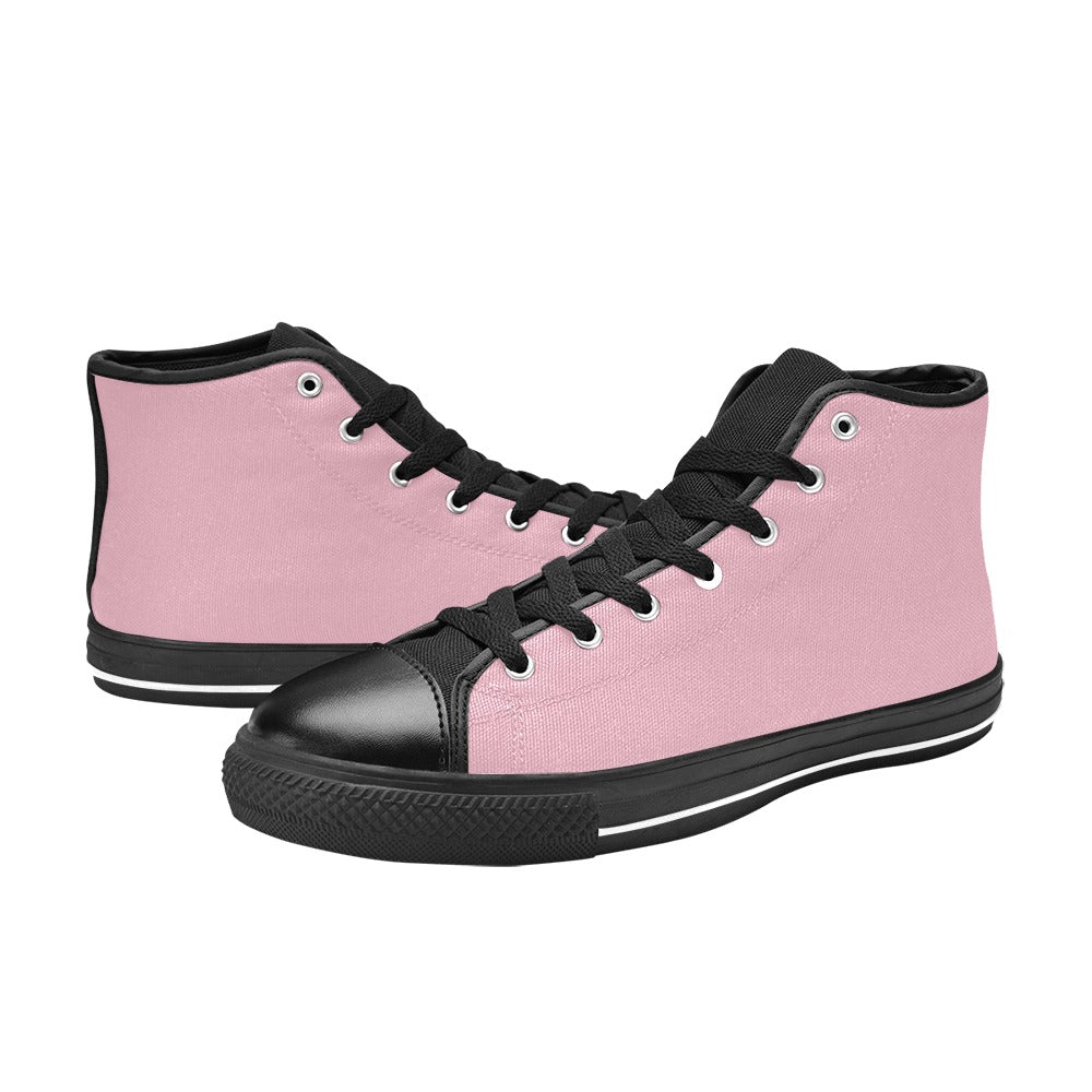 Light Pink Men's High Top Canvas Shoes