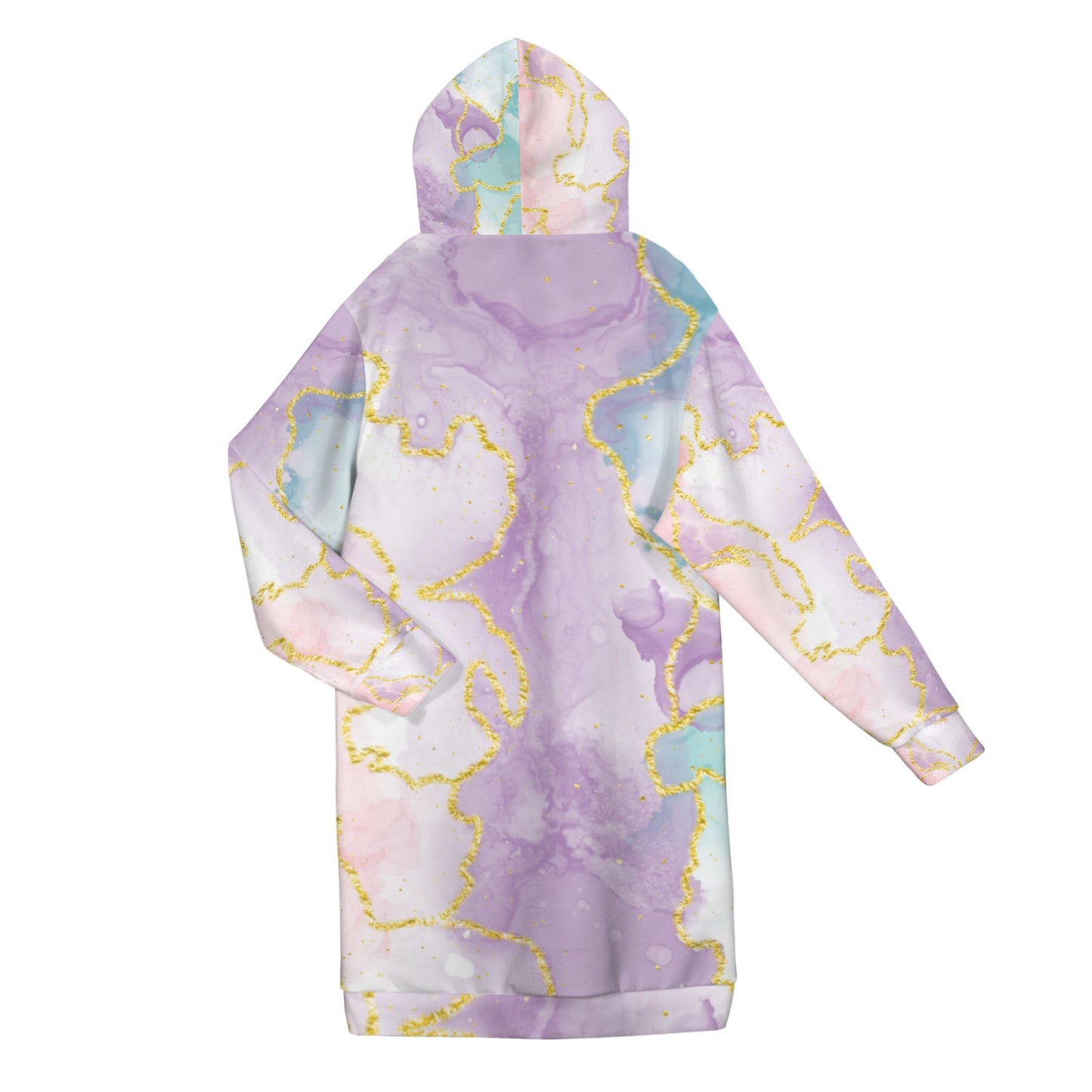 Pastel Marble Women's Long Hooded Coat