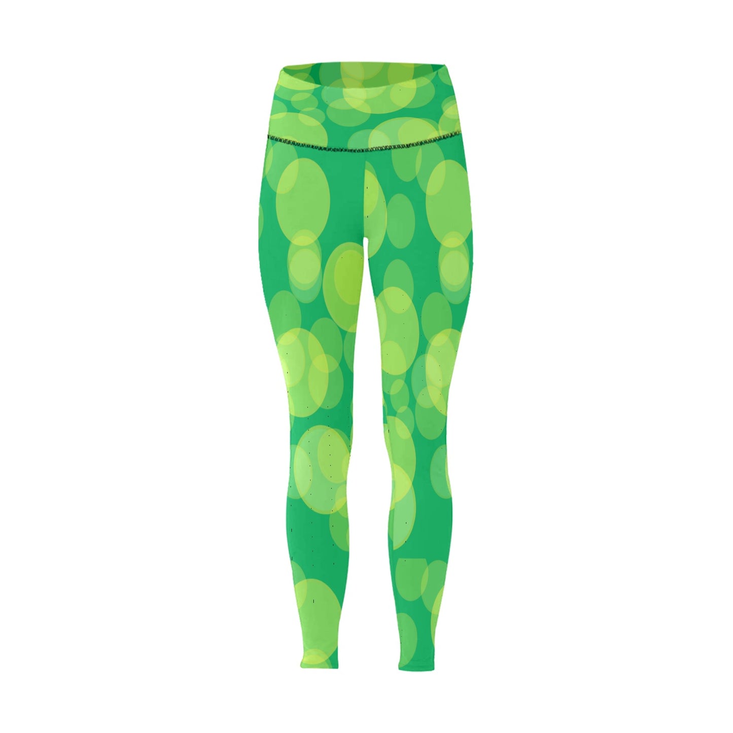 Lime Circles High-Waisted Leggings