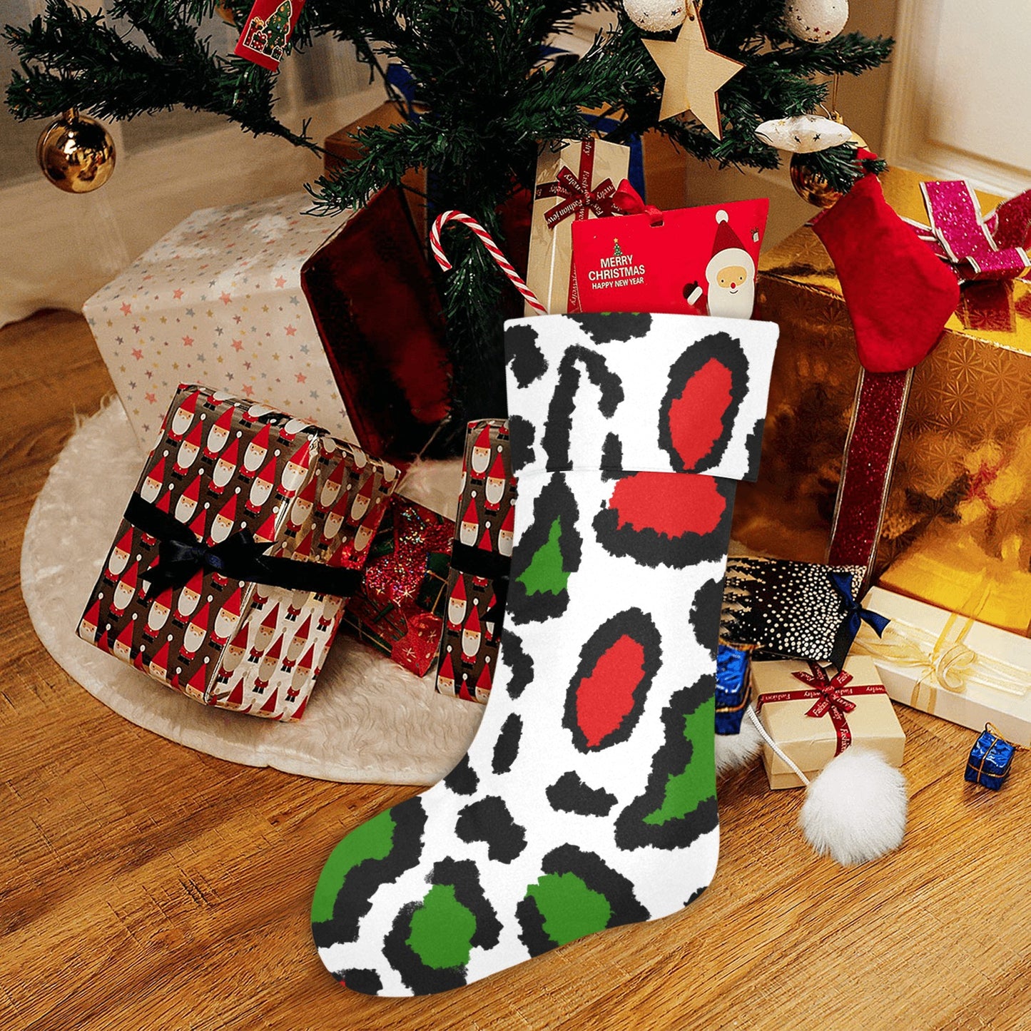 Christmas Cheetah Christmas Stocking