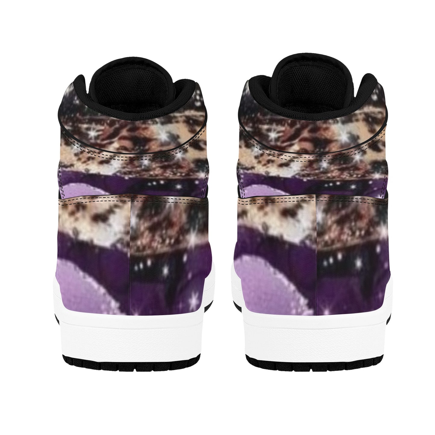Purple Print Women's High Top Sneakers