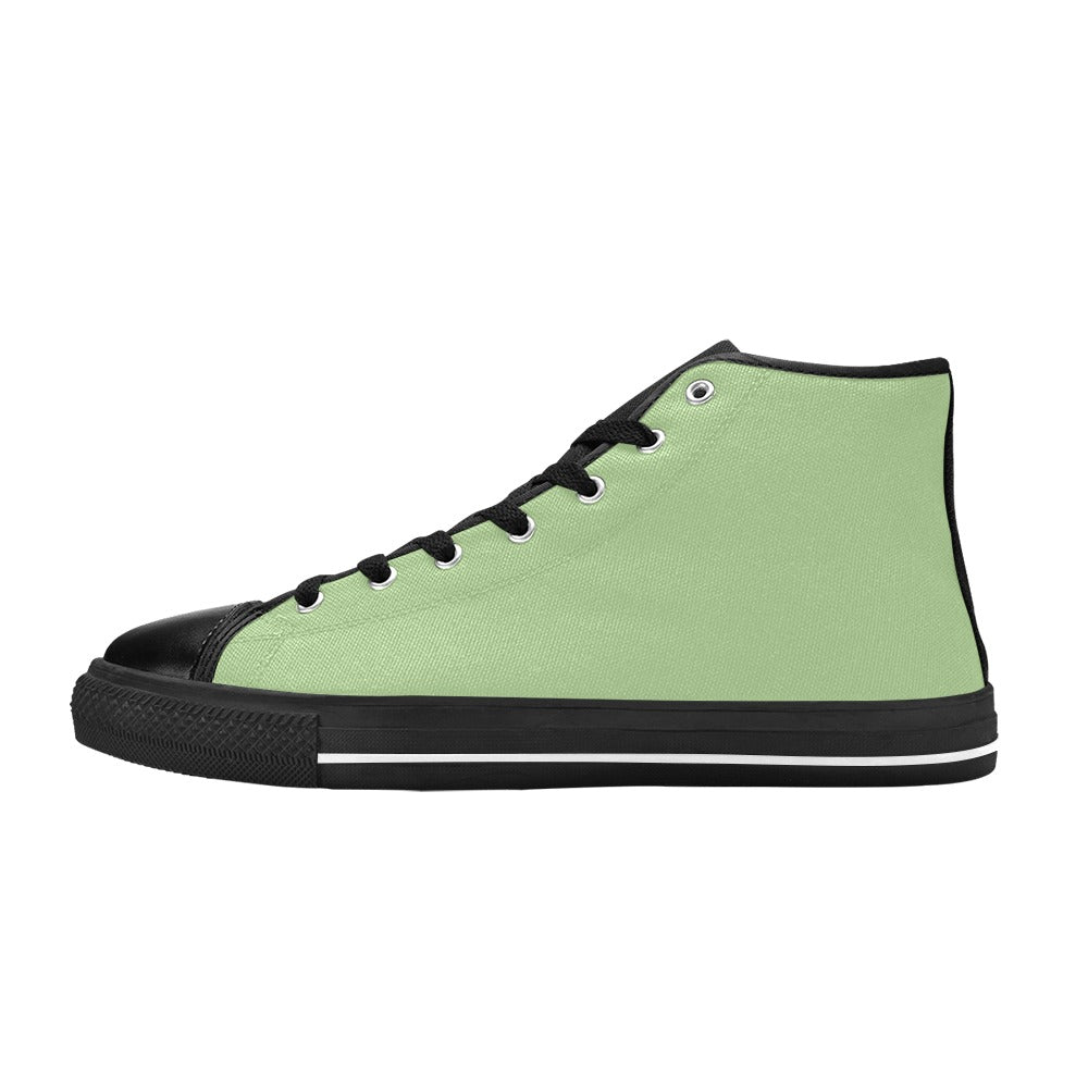 Mint Green Men's High Top Canvas Shoes