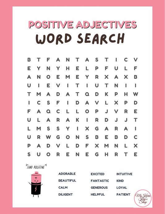 Positivity Word Search