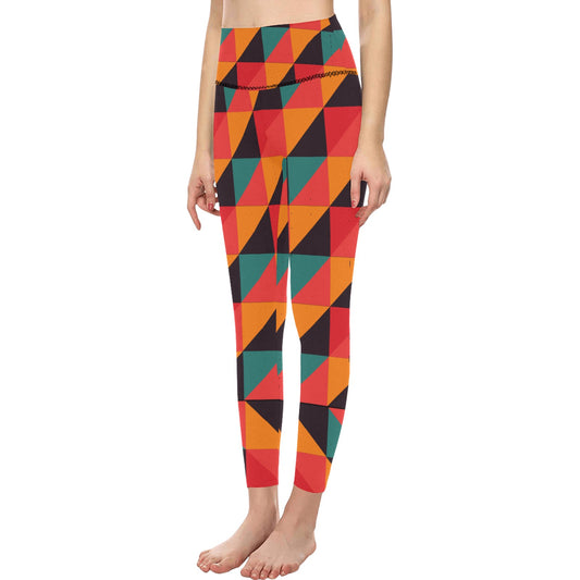 Fall Squared Angles High-Waisted Leggings