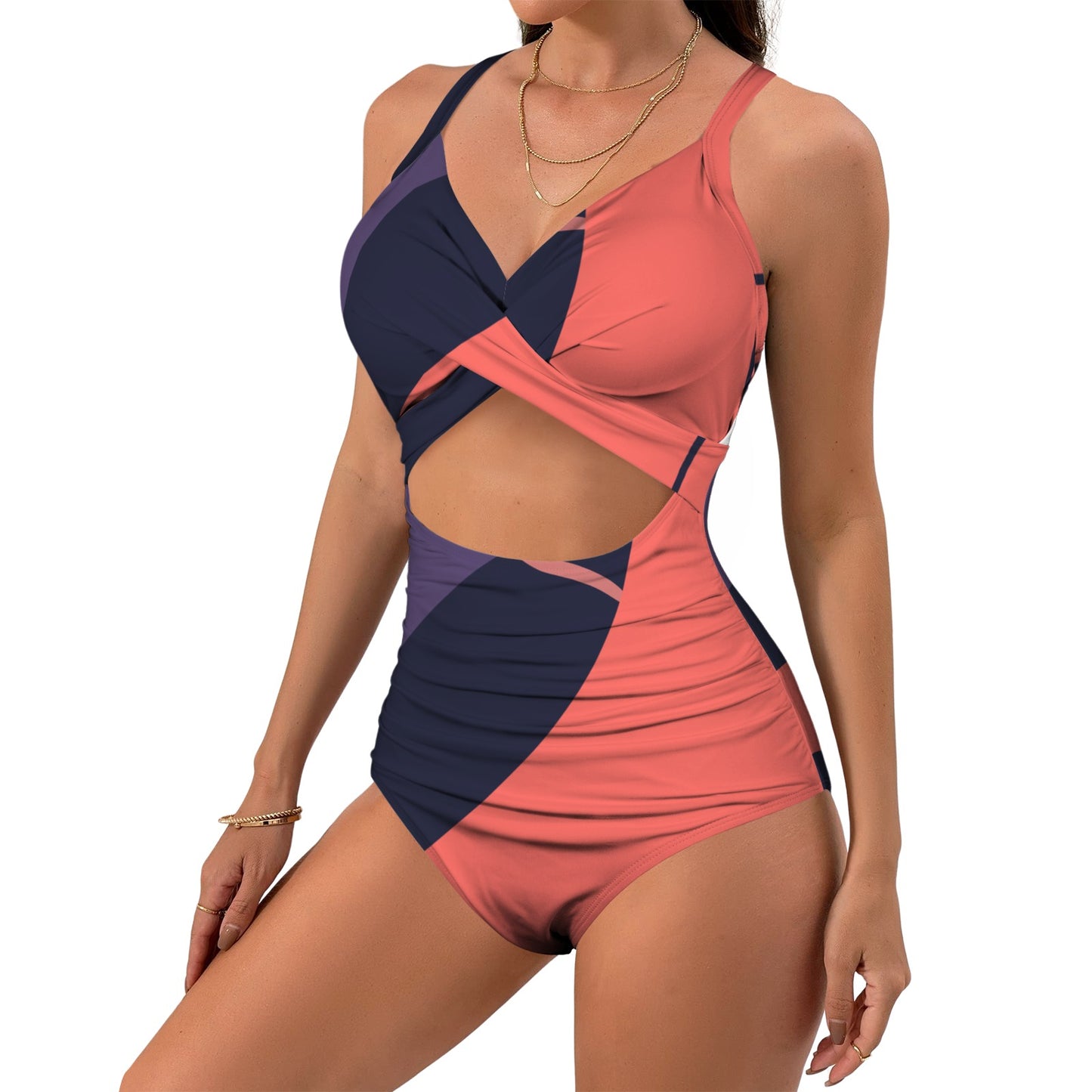 Orange You Women's Twist Front Tie Back Swimsuit