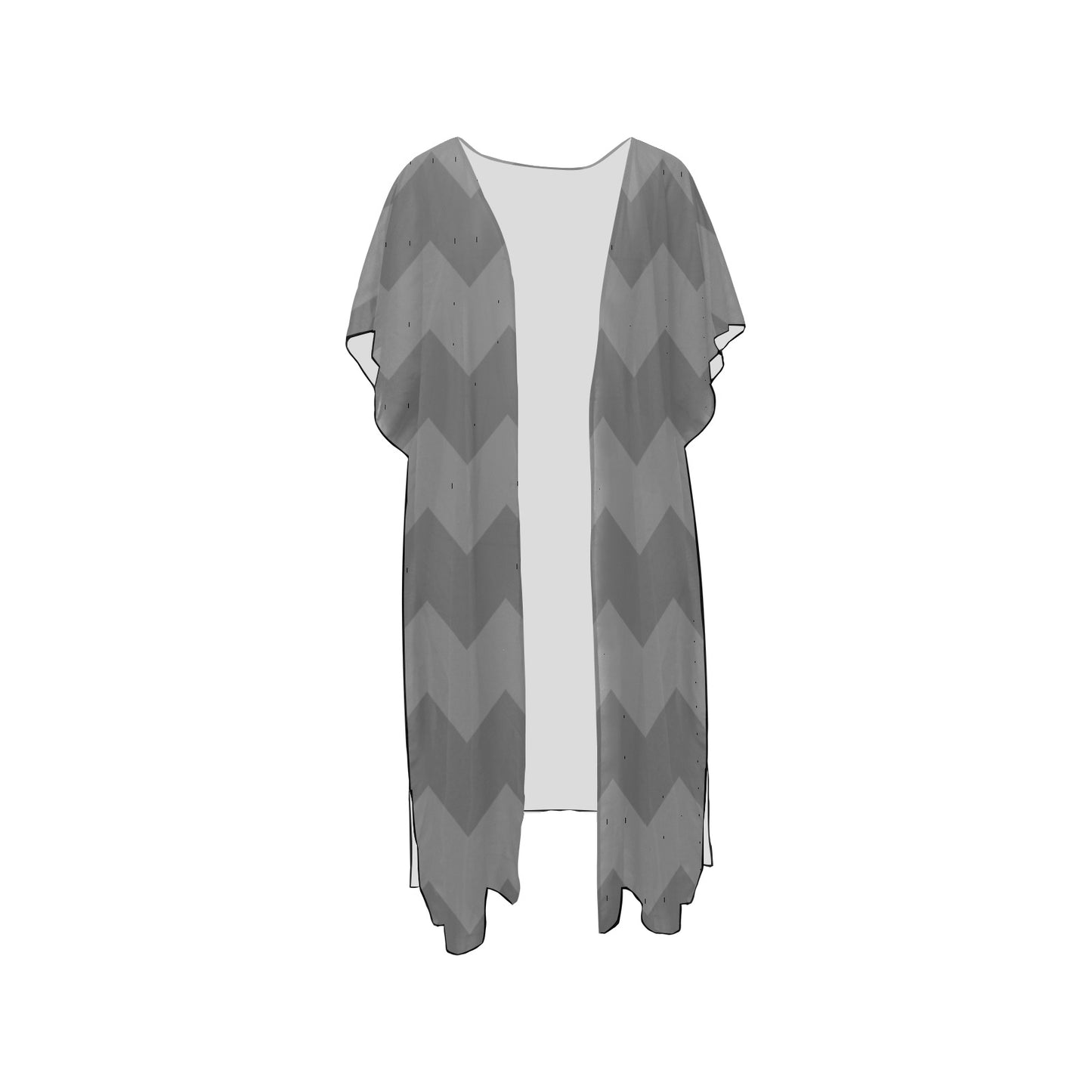 Gray Zigzag Chiffon Cover Ups