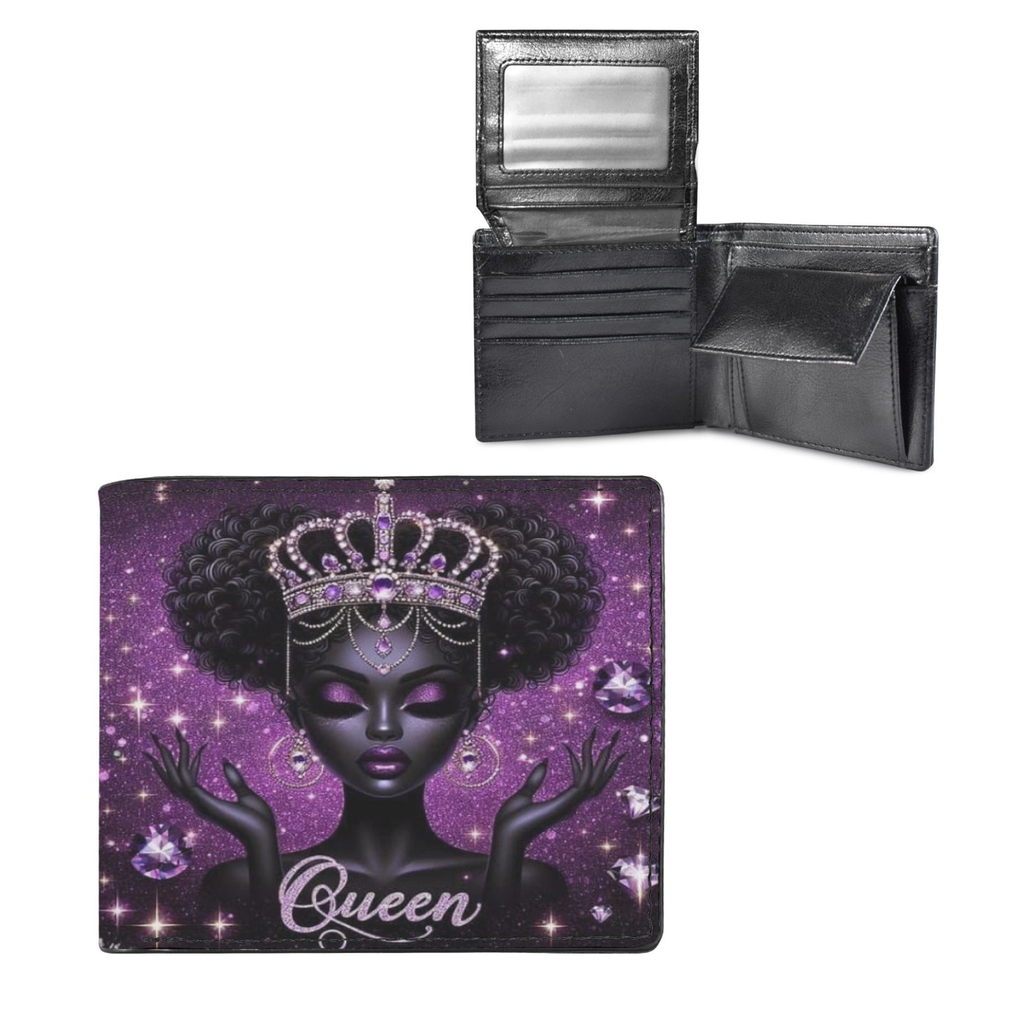 Purple Queen Diva Bifold Wallet with Multi Slots