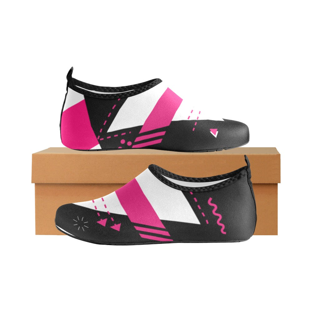 Pink and Black Kids' Slip-On Water Shoes