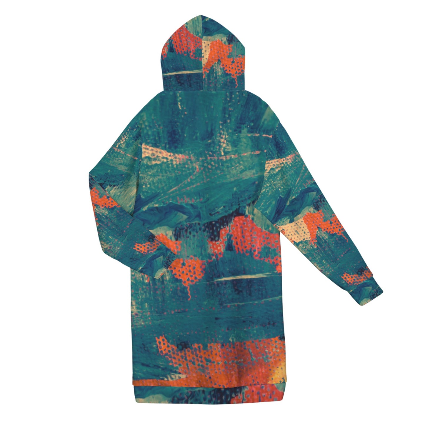 Fire Greenish Women's Long Hooded Coat