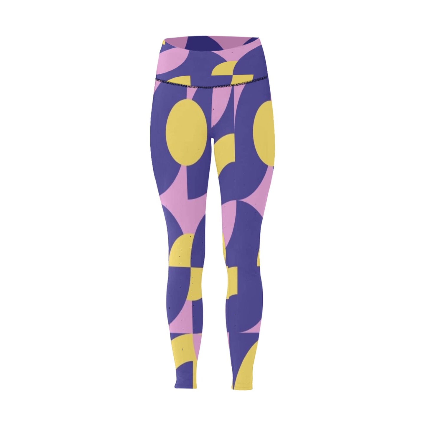 Purple-ish Geometric High-Waisted Leggings