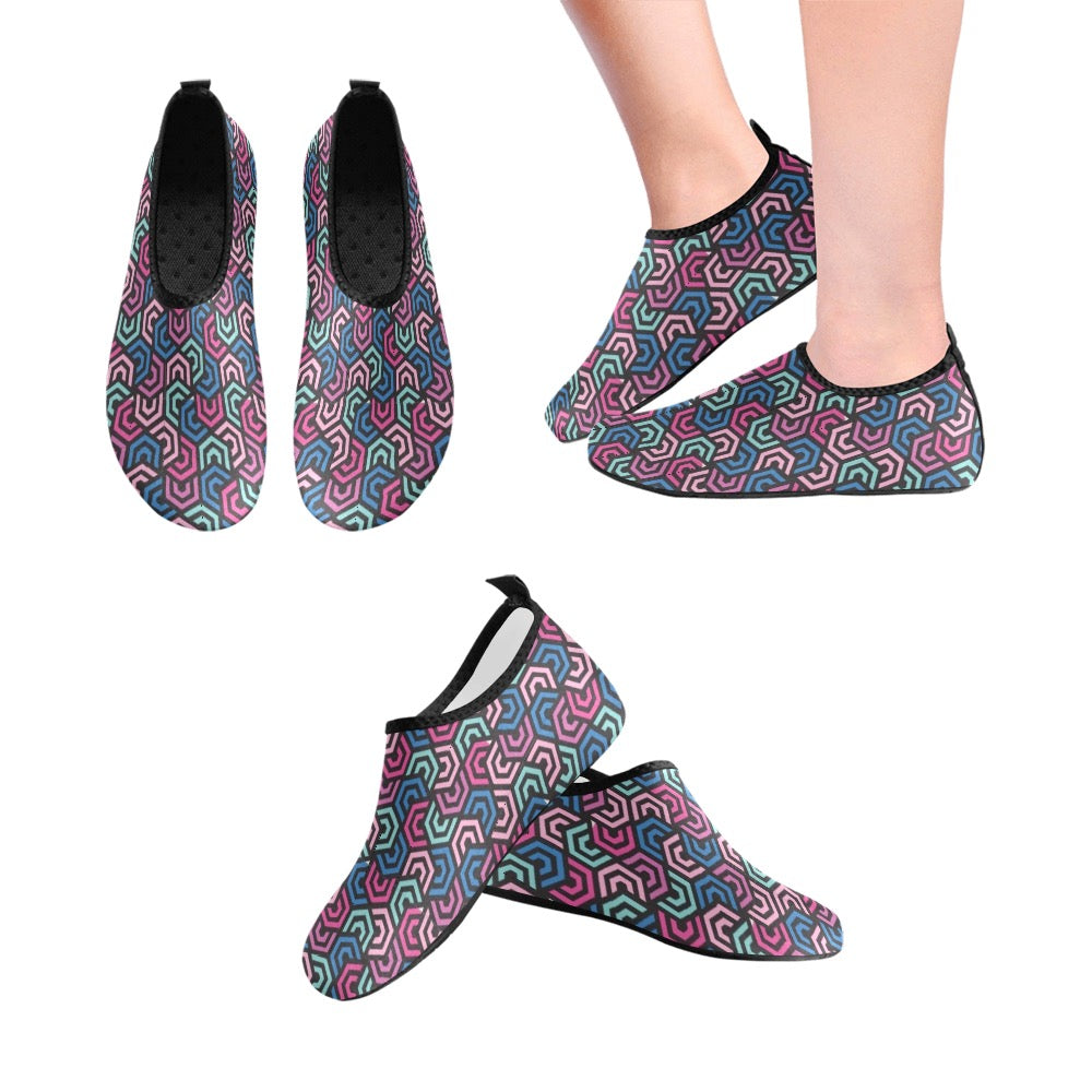 Colorful Polygon Kids' Slip-On Water Shoes