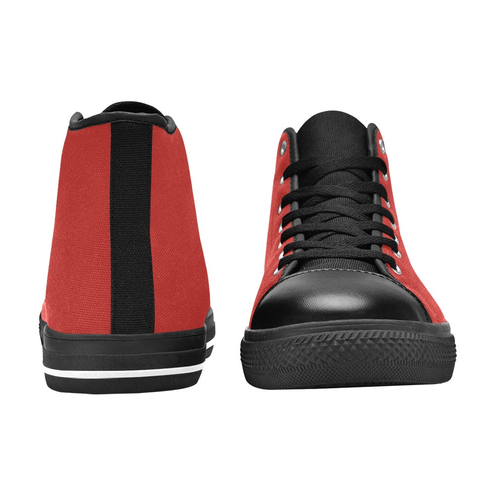 Red Men's High Top Canvas Shoes