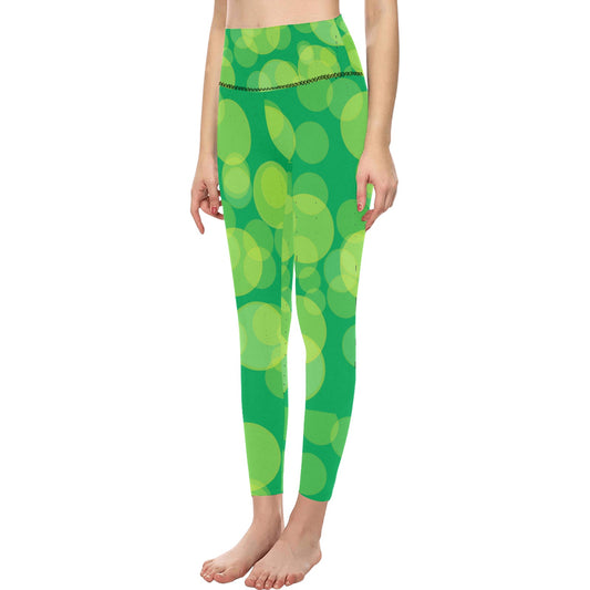 Lime Circles High-Waisted Leggings