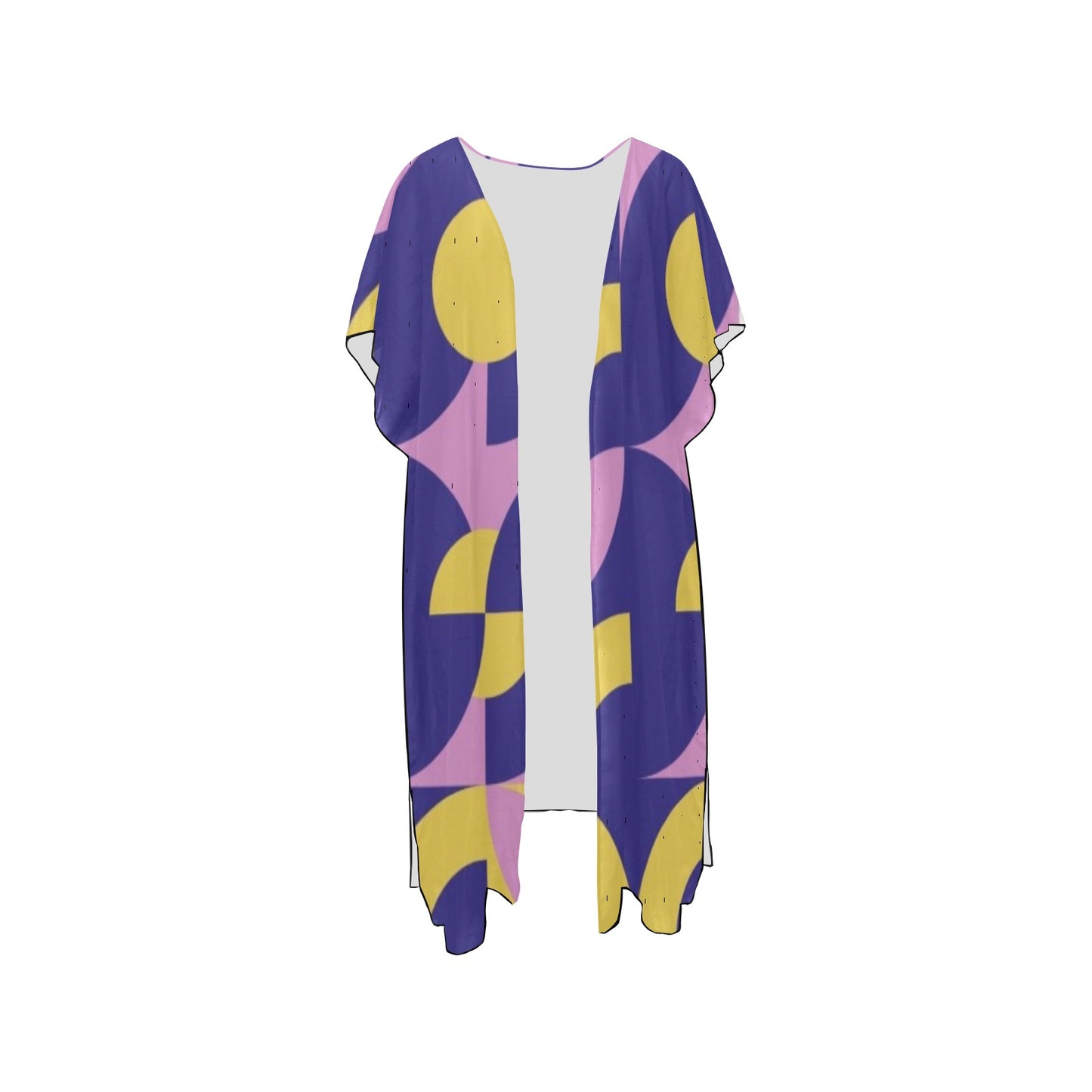 Purple-ish Geometric Chiffon Cover Ups