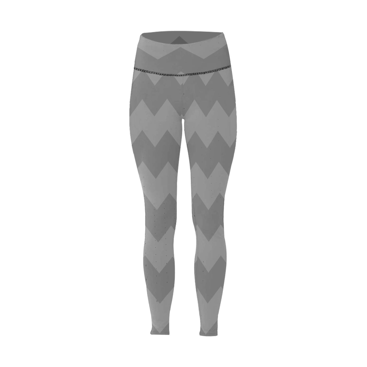 Gray Zigzag High-Waisted Leggings