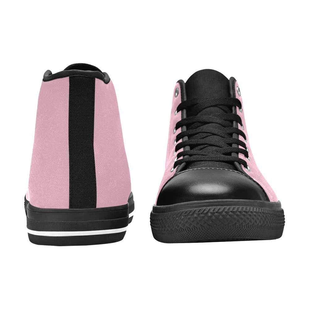 Light Pink Men's High Top Canvas Shoes