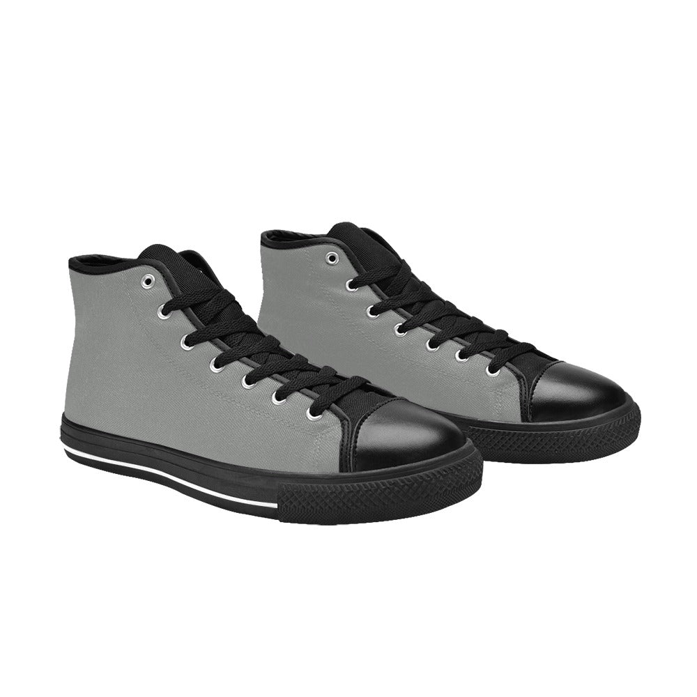 Gray Men's High Top Canvas Shoes