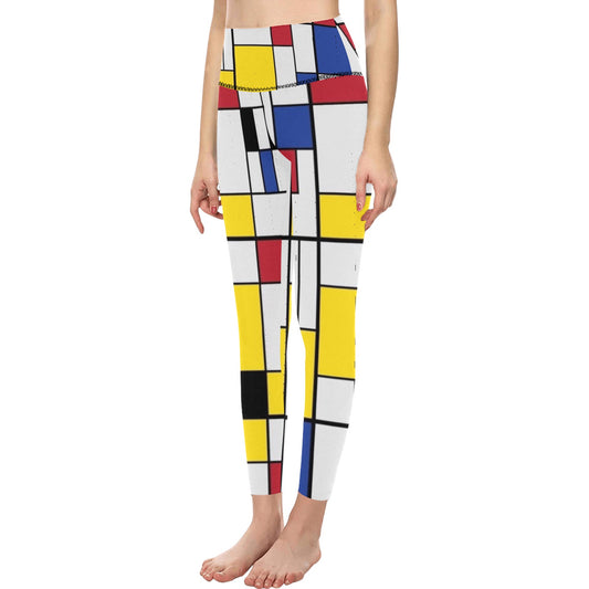 Colorful Tiles High-Waisted Leggings