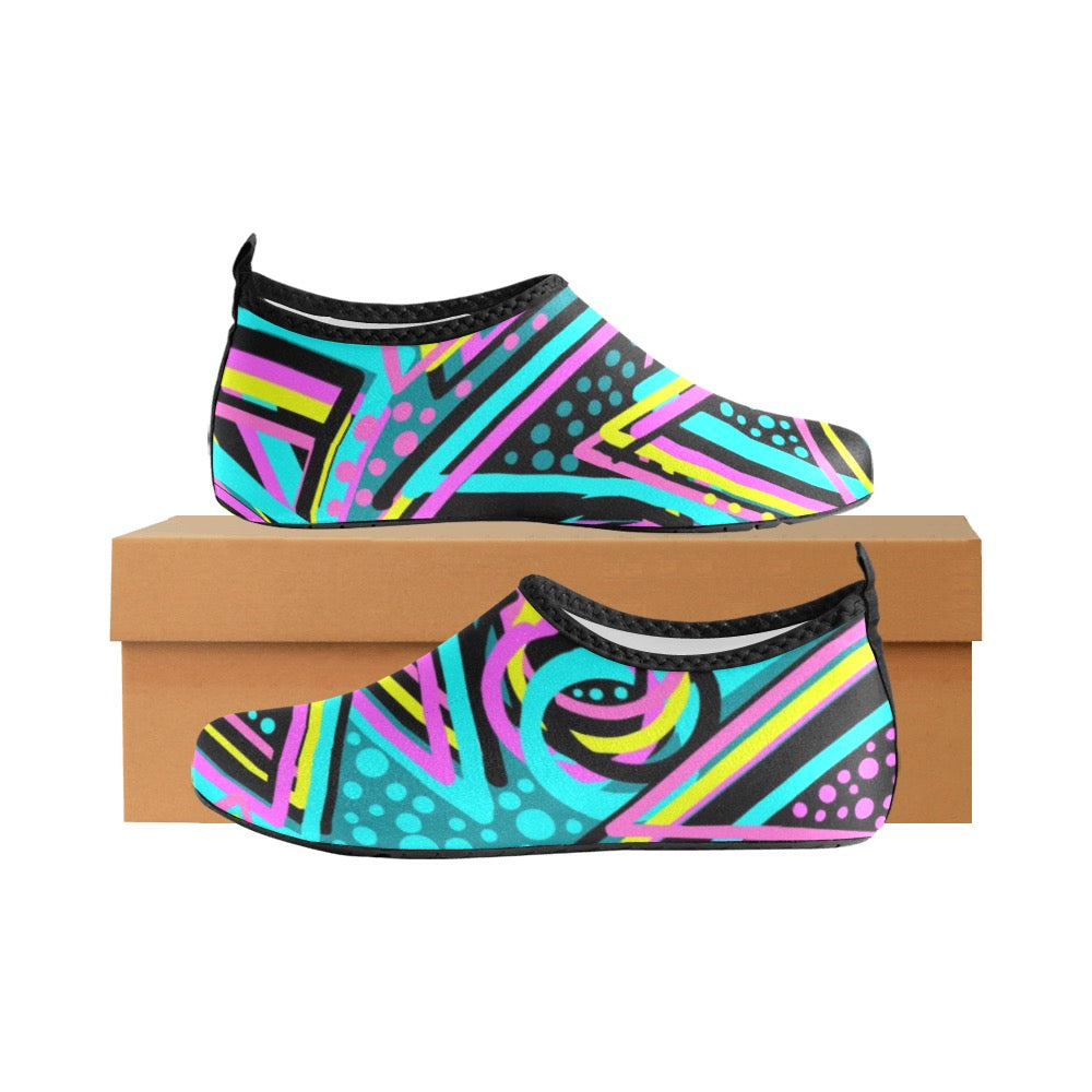 Colorful Abstract Geometric Kids' Slip-On Water Shoes