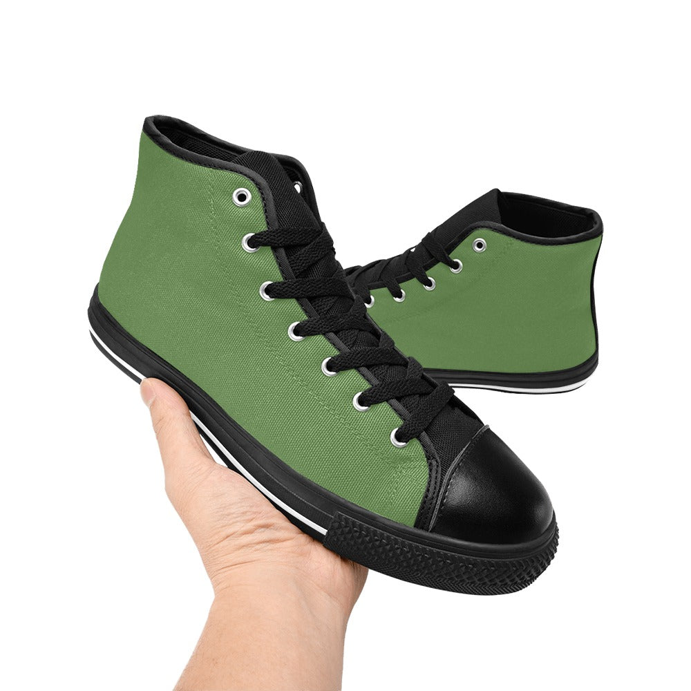 Green Men's High Top Canvas Shoes