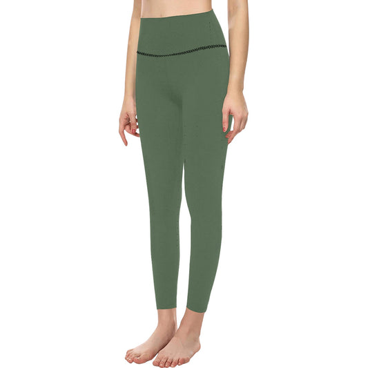 Army Green High-Waisted Leggings