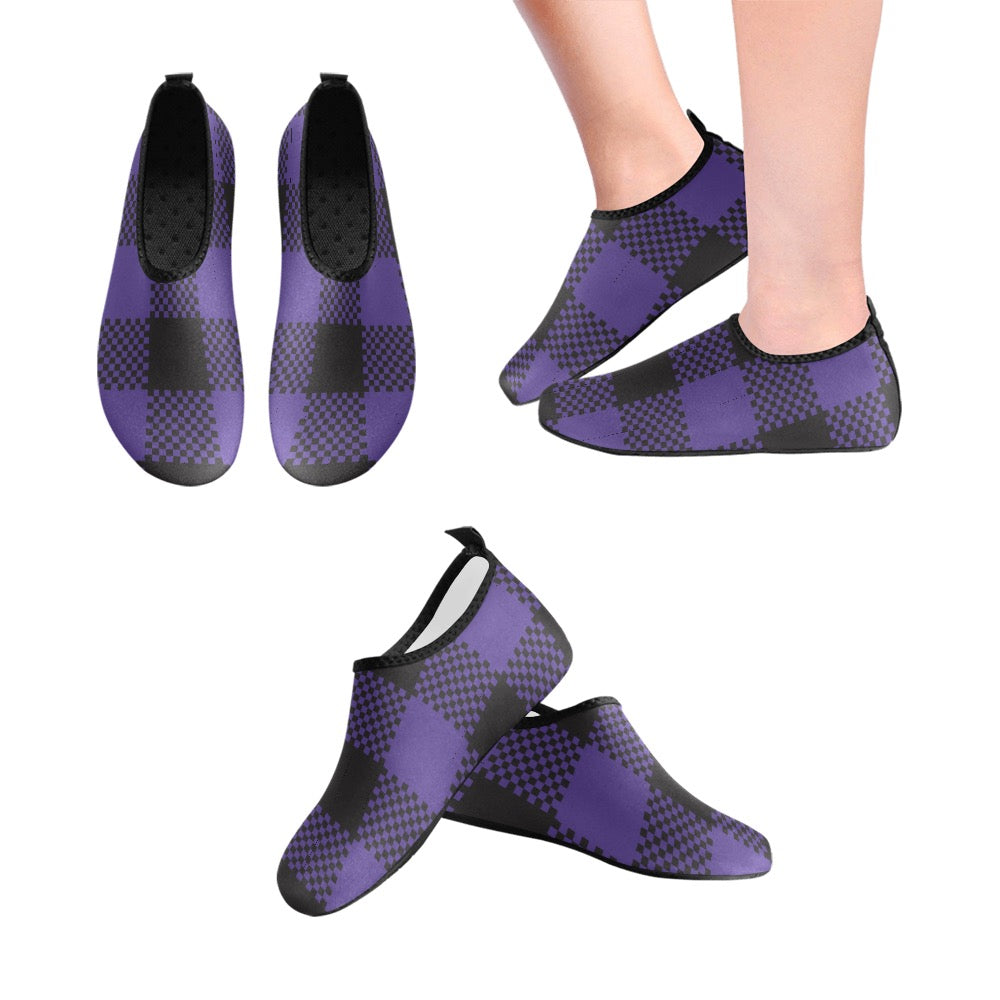 Black and Purple Kids' Slip-On Water Shoes