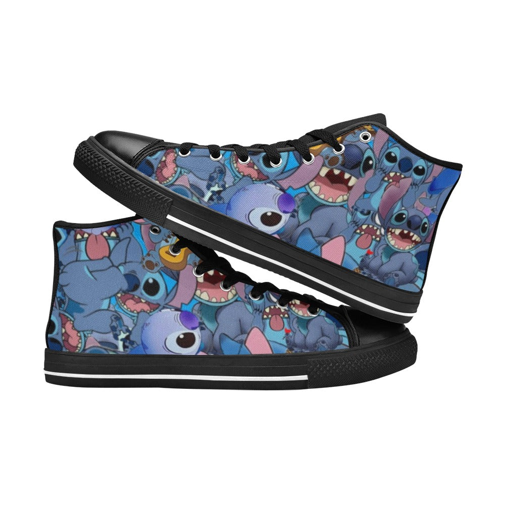 Stitch Collage Kids' High Top Shoes